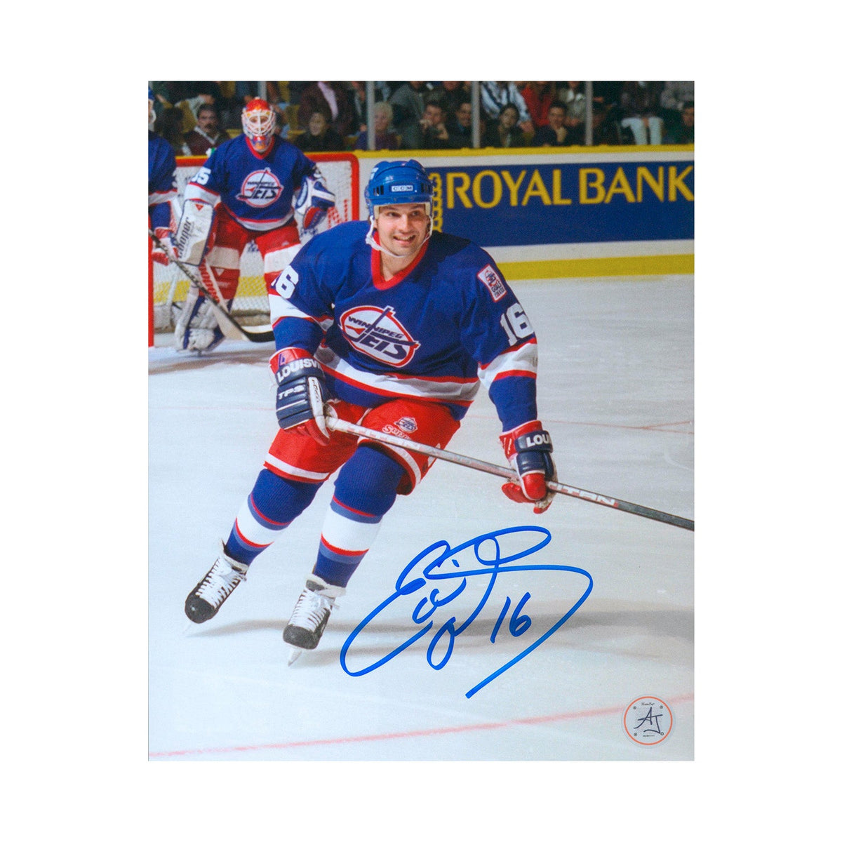 Ed Olczyk Signed Winnipeg Jets Vintage Uniform 8x10 Photo product image 1, provided for visual reference and product detail