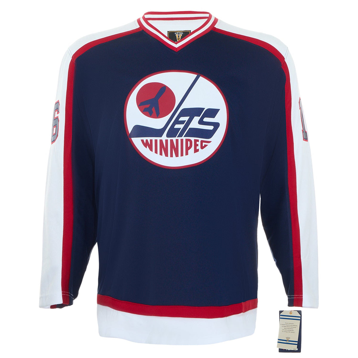 Ed Olczyk Autographed Winnipeg Jets Fanatics Throwback Jersey product image 2, provided for visual reference and product