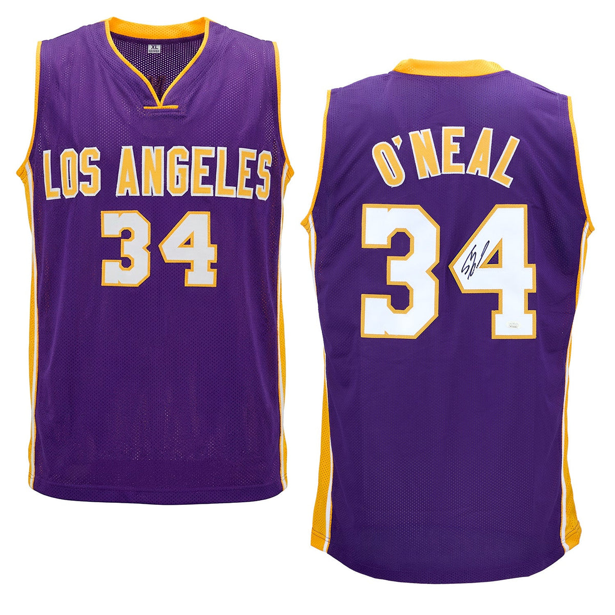 Shaquille O'Neal Signed Los Angeles Purple City Design Basketball Jersey product image 3, provided for visual reference and