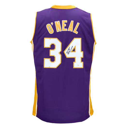 Shaquille O'Neal Signed Los Angeles Purple City Design Basketball Jersey product image 1, provided for visual reference and