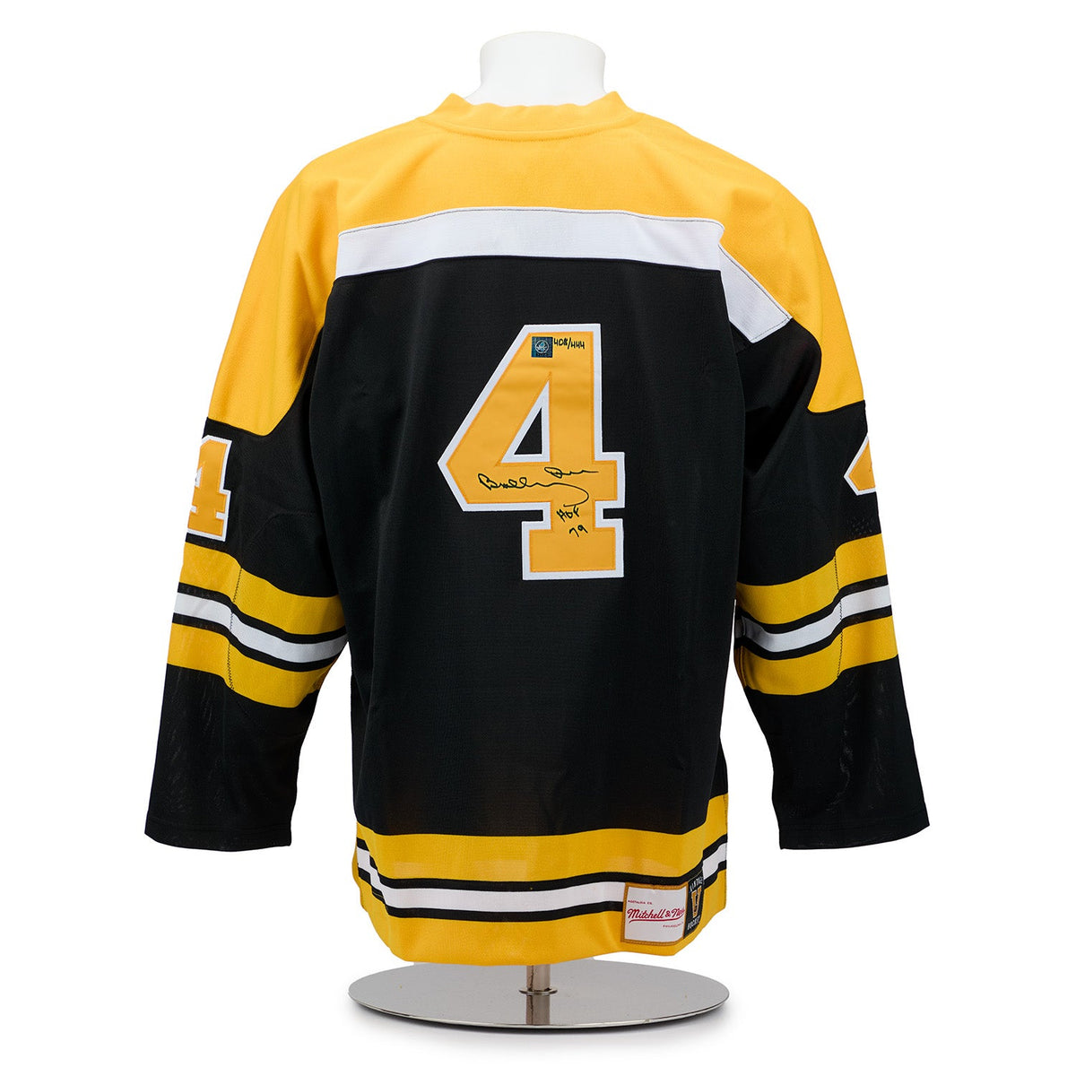 Bobby Orr Boston Bruins Signed & Inscribed Mitchell & Ness Retro Jersey #408/444 product image 1, provided for visual