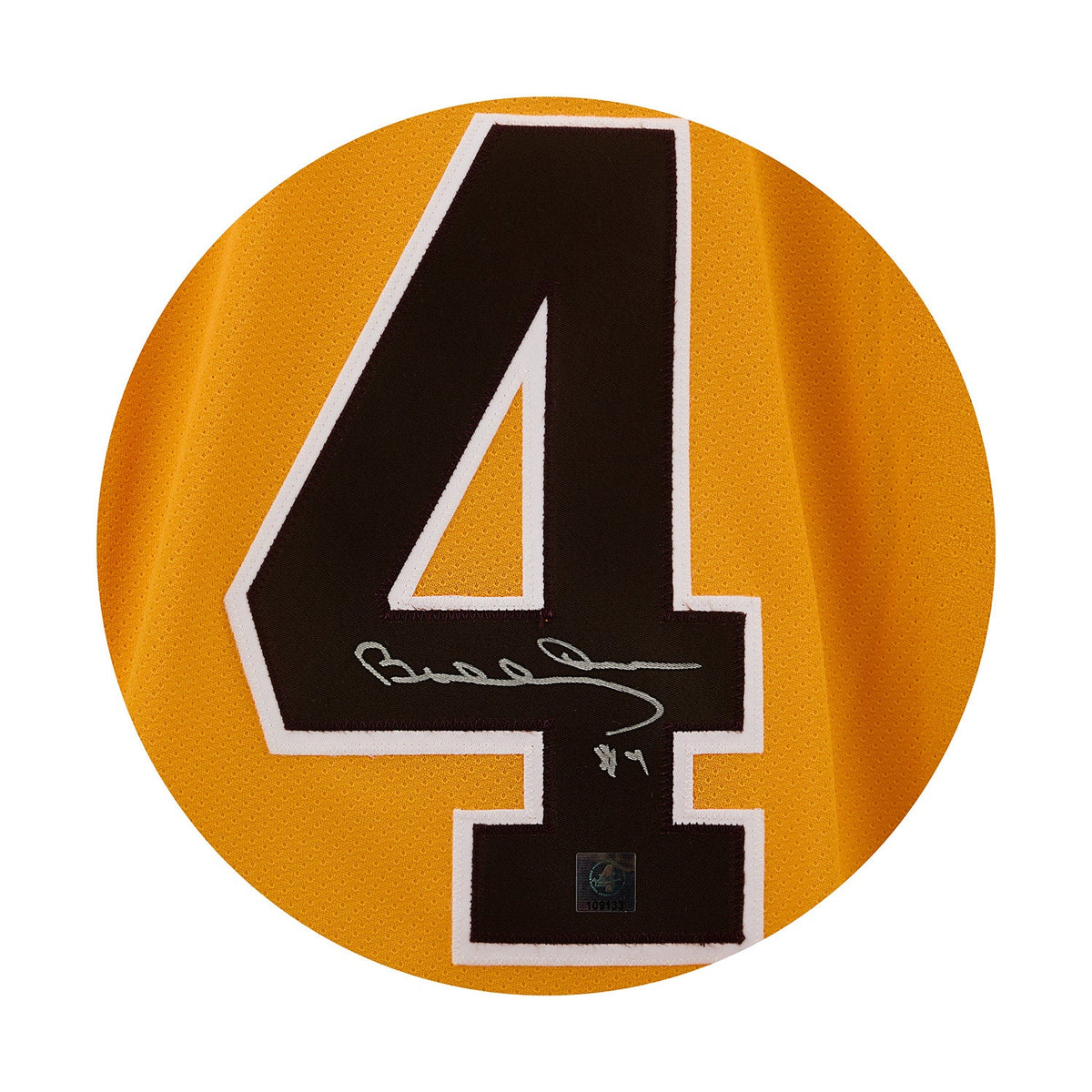 Bobby Orr Autographed Boston Bruins Yellow Vintage CCM Jersey product image 3, provided for visual reference and product
