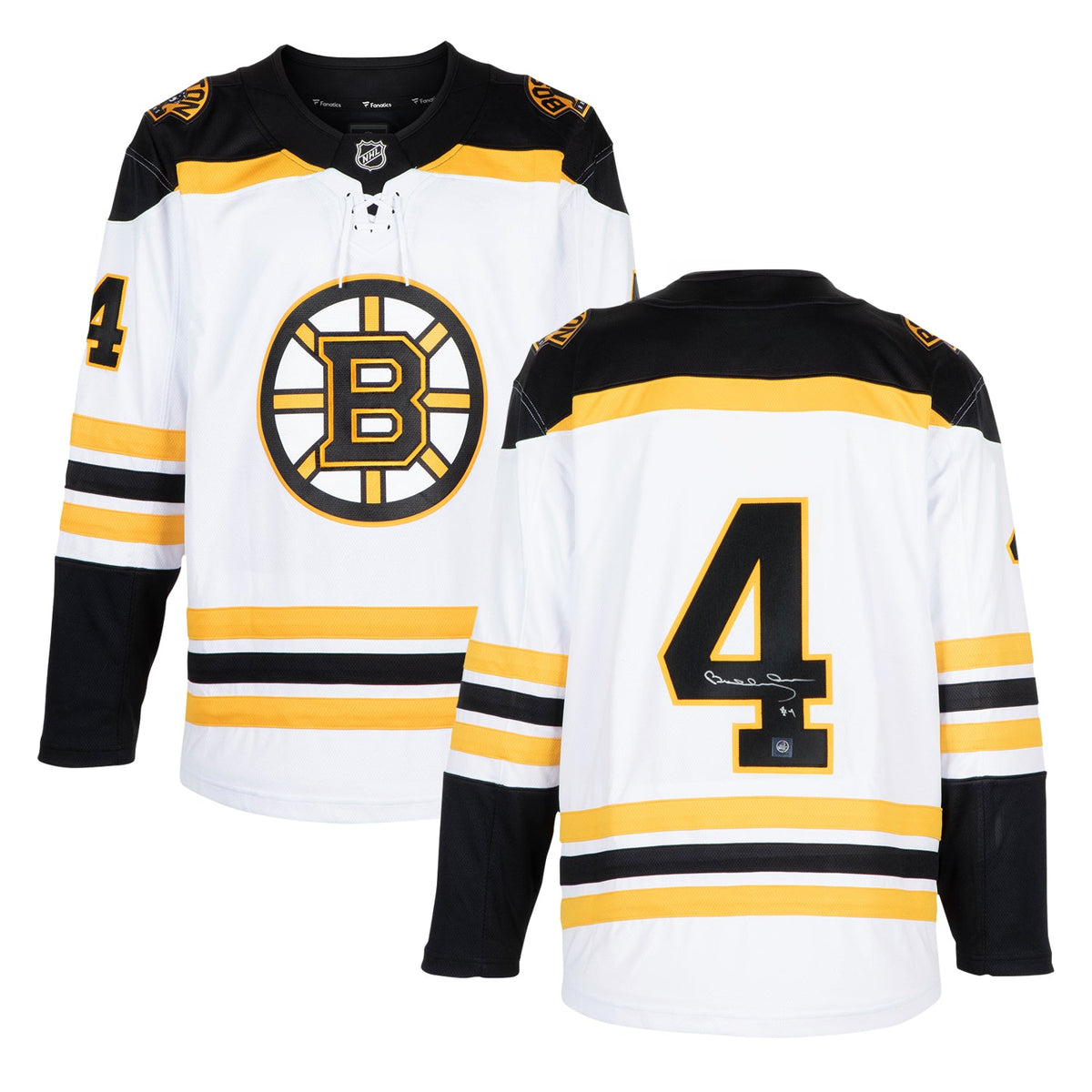 Bobby Orr Autographed Boston Bruins White Fanatics Breakaway Jersey product image 3, provided for visual reference and