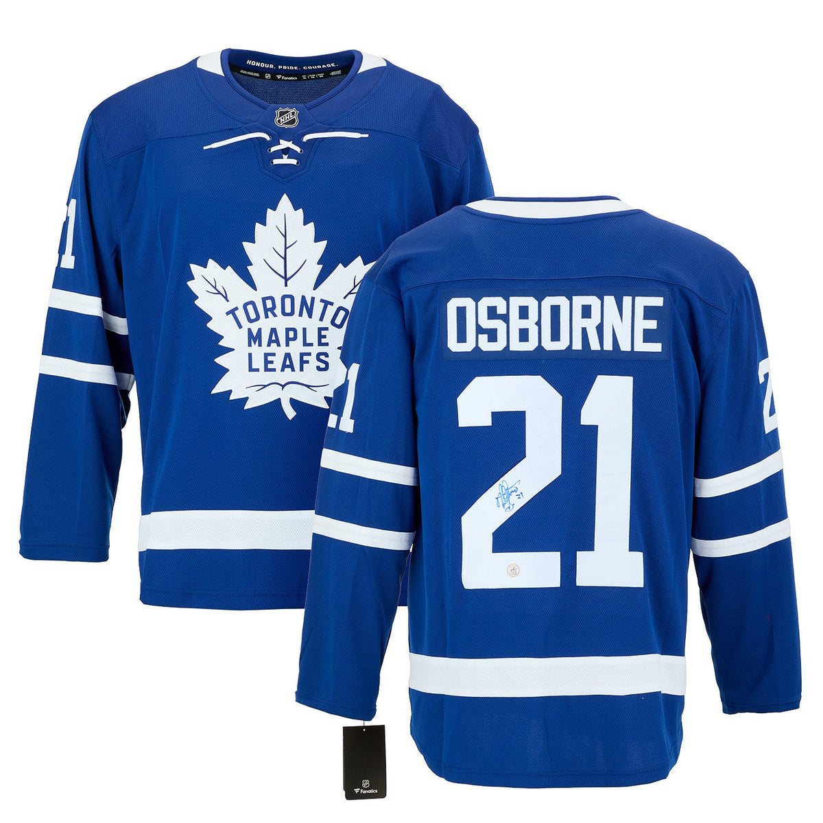 Mark Osborne Autographed Toronto Maple Leafs Fanatics Breakaway Jersey product image 3, provided for visual reference and