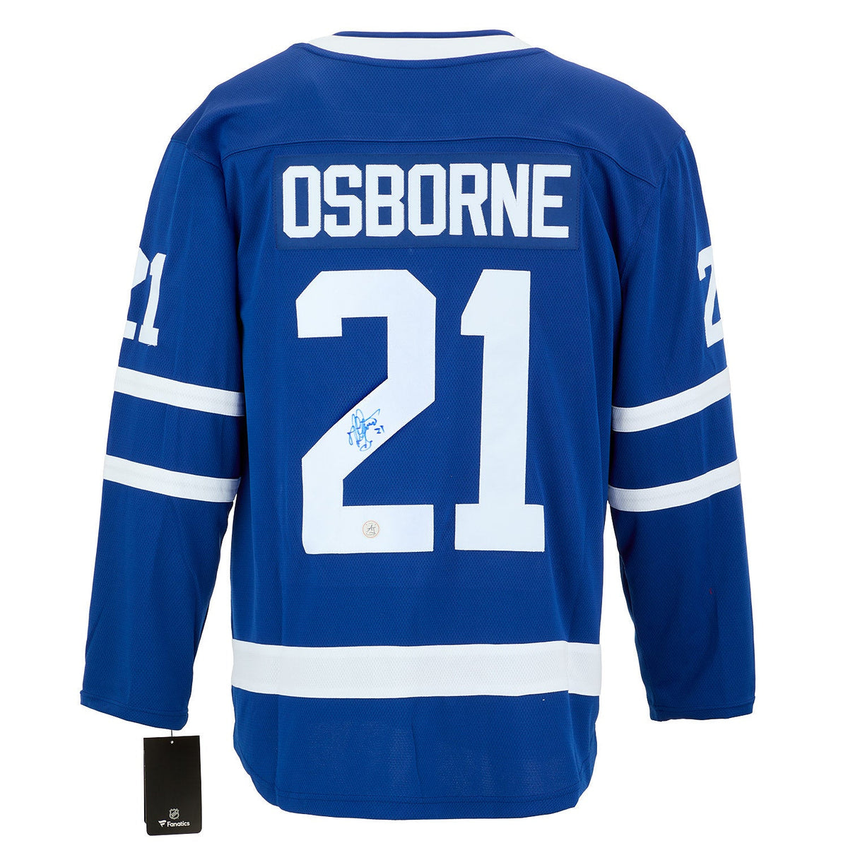 Mark Osborne Autographed Toronto Maple Leafs Fanatics Breakaway Jersey product image 1, provided for visual reference and