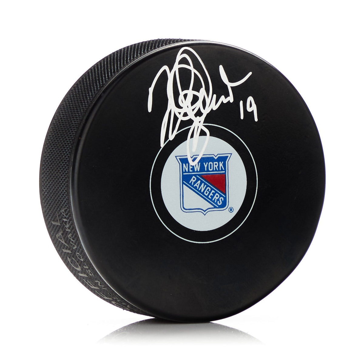 Mark Osborne Autographed New York Rangers Hockey Puck product image 1, provided for visual reference and product detail