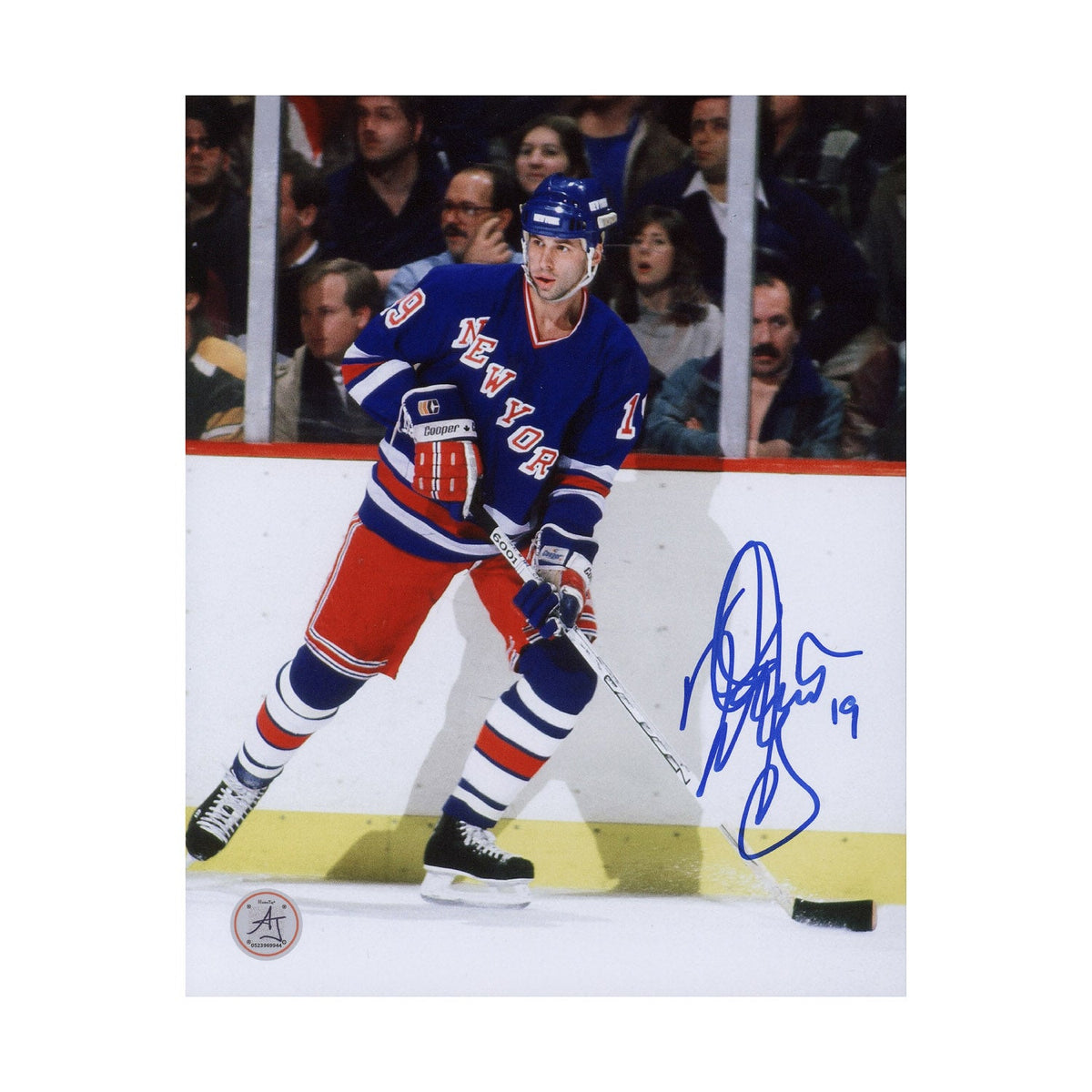 Mark Osborne Autographed New York Rangers Hockey 8x10 Photo product image 1, provided for visual reference and product