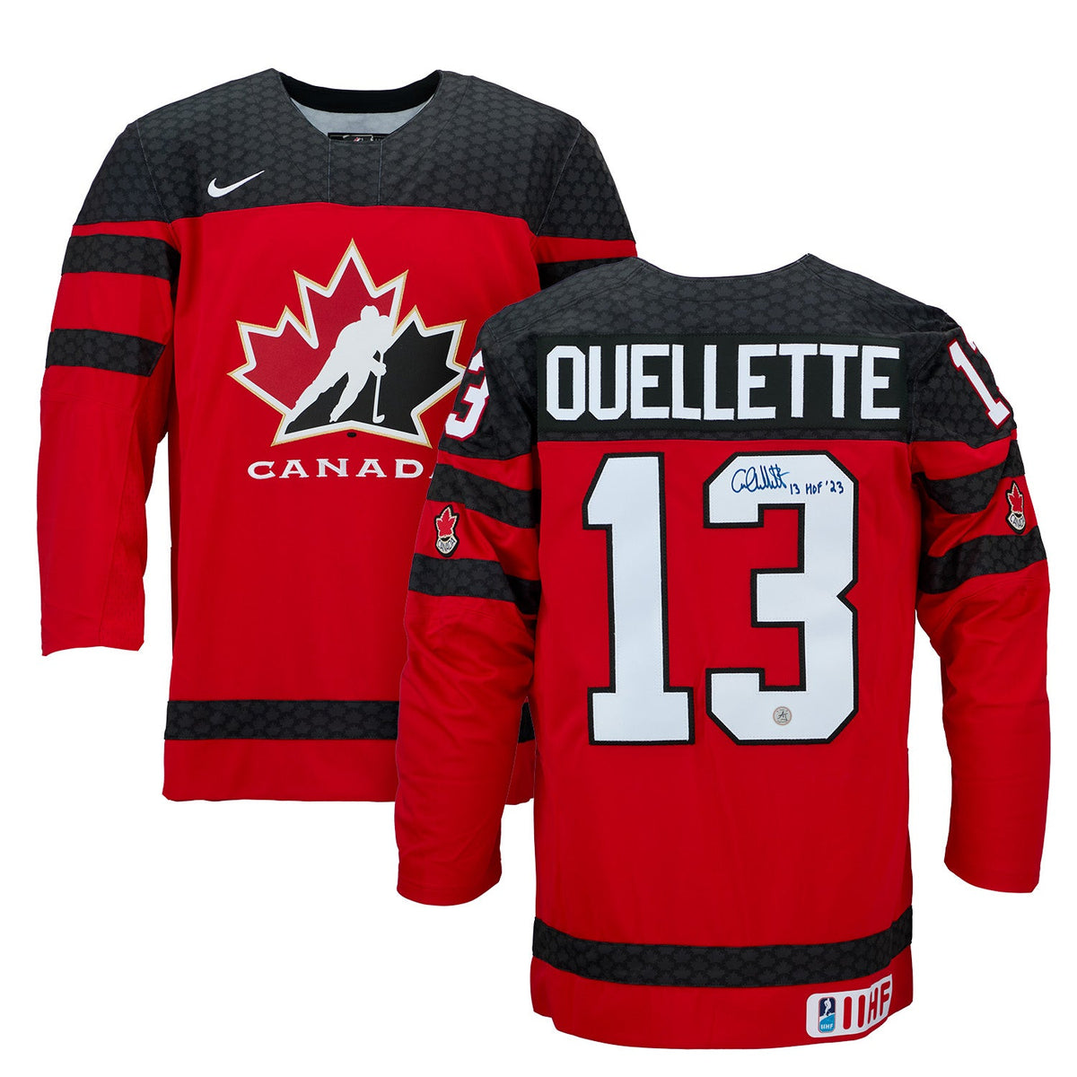 Caroline Ouellette Autographed Team Canada Red Nike Hockey Jersey product image 3, provided for visual reference and product