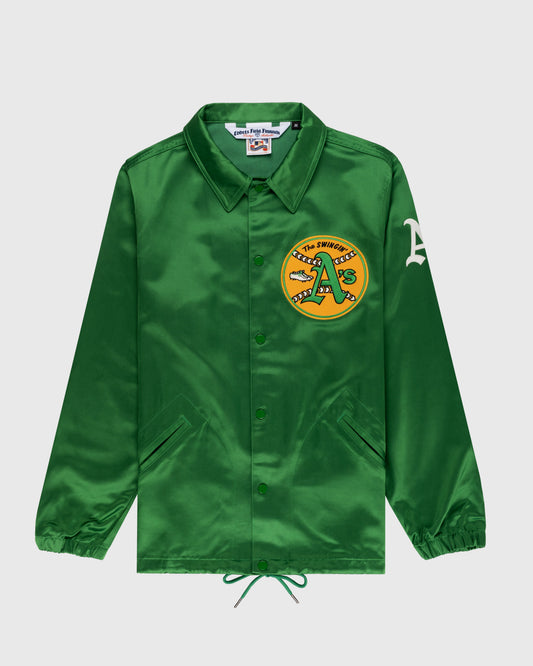 Oakland Athletics 1971 Authentic Satin Windbreaker Jacket product image 1, provided for visual reference and product detail