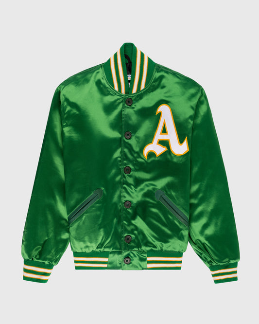 Oakland Athletics 1968 Authentic All Satin Varsity Jacket product image 1, provided for visual reference and product detail