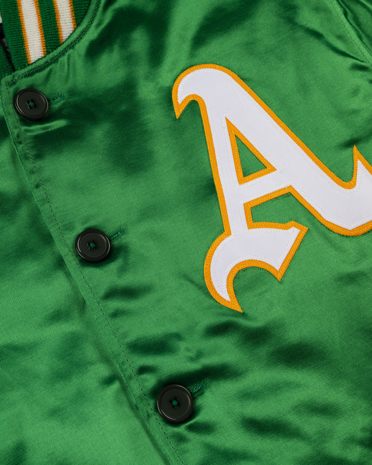 Oakland Athletics 1968 Authentic All Satin Varsity Jacket product image 3, provided for visual reference and product detail