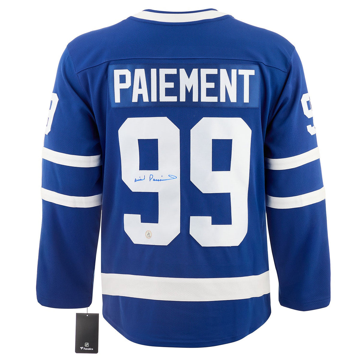 Wilf Paiement Autographed Toronto Maple Leafs Fanatics Breakaway Jersey product image 1, provided for visual reference and