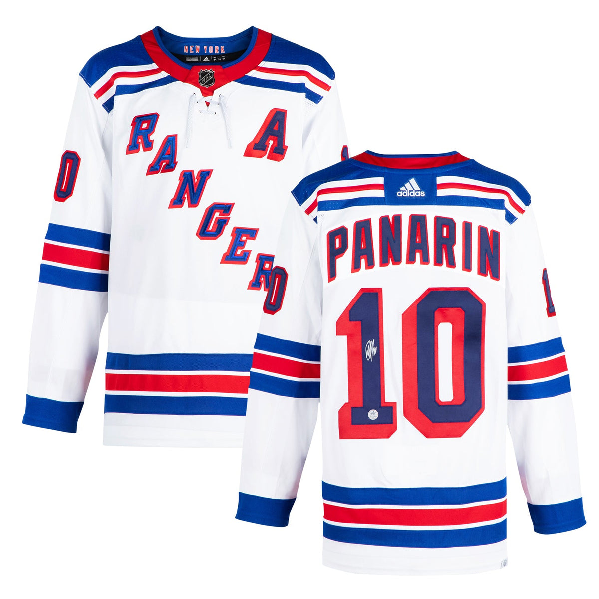 Artemi Panarin Signed New York Rangers White adidas Jersey product image 3, provided for visual reference and product detail