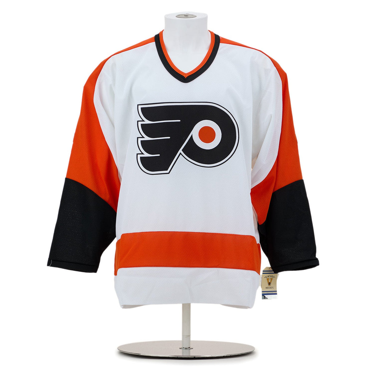 Bernie Parent Signed & Inscribed Philadelphia Flyers White Vintage CCM Jersey product image 2, provided for visual reference