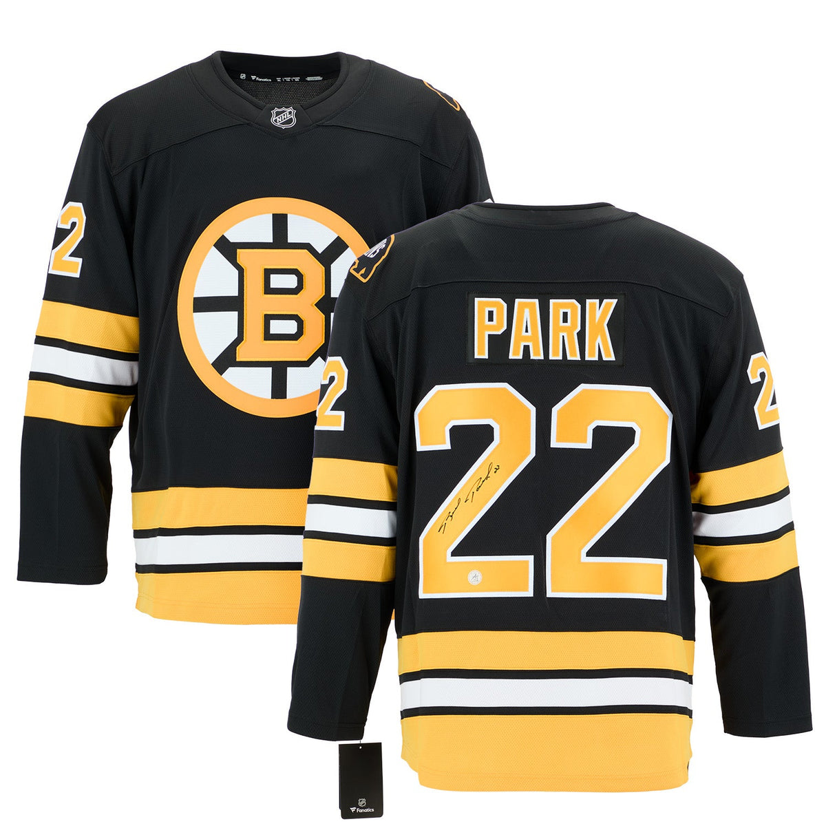 Brad Park Signed Boston Bruins Fanatics Throwback Jersey product image 3, provided for visual reference and product detail