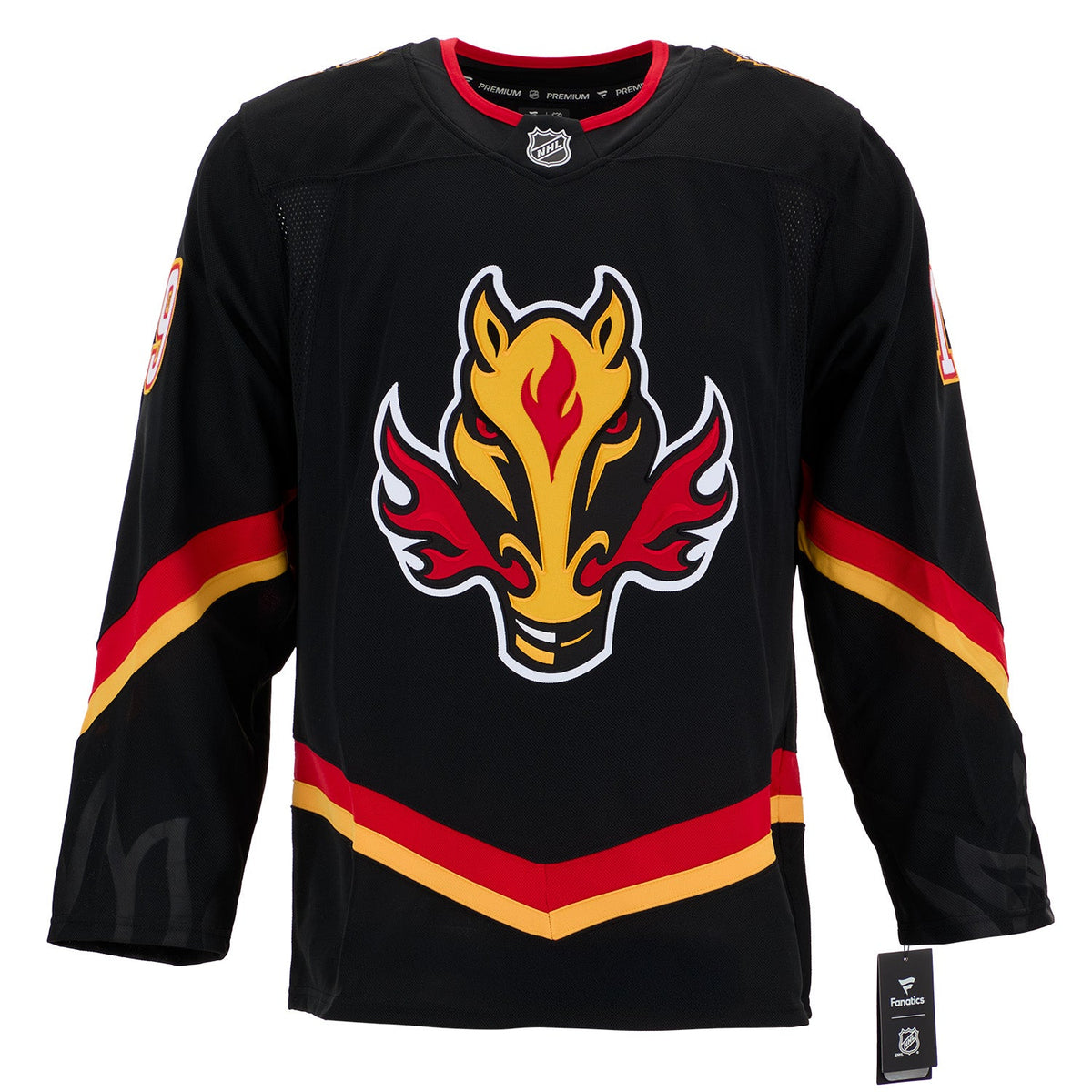 Zayne Parekh Signed Calgary Flames Alt Blasty Fanatics Premium Jersey product image 2, provided for visual reference and