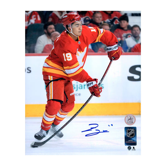 Zayne Parekh Autographed Calgary Flames Shooting 8x10 Photo product image 1, provided for visual reference and product