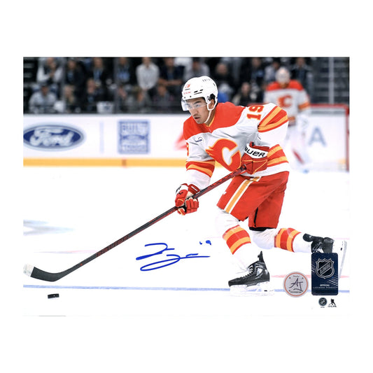 Zayne Parekh Signed Calgary Flames Game Action 8x10 Photo product image 1, provided for visual reference and product detail