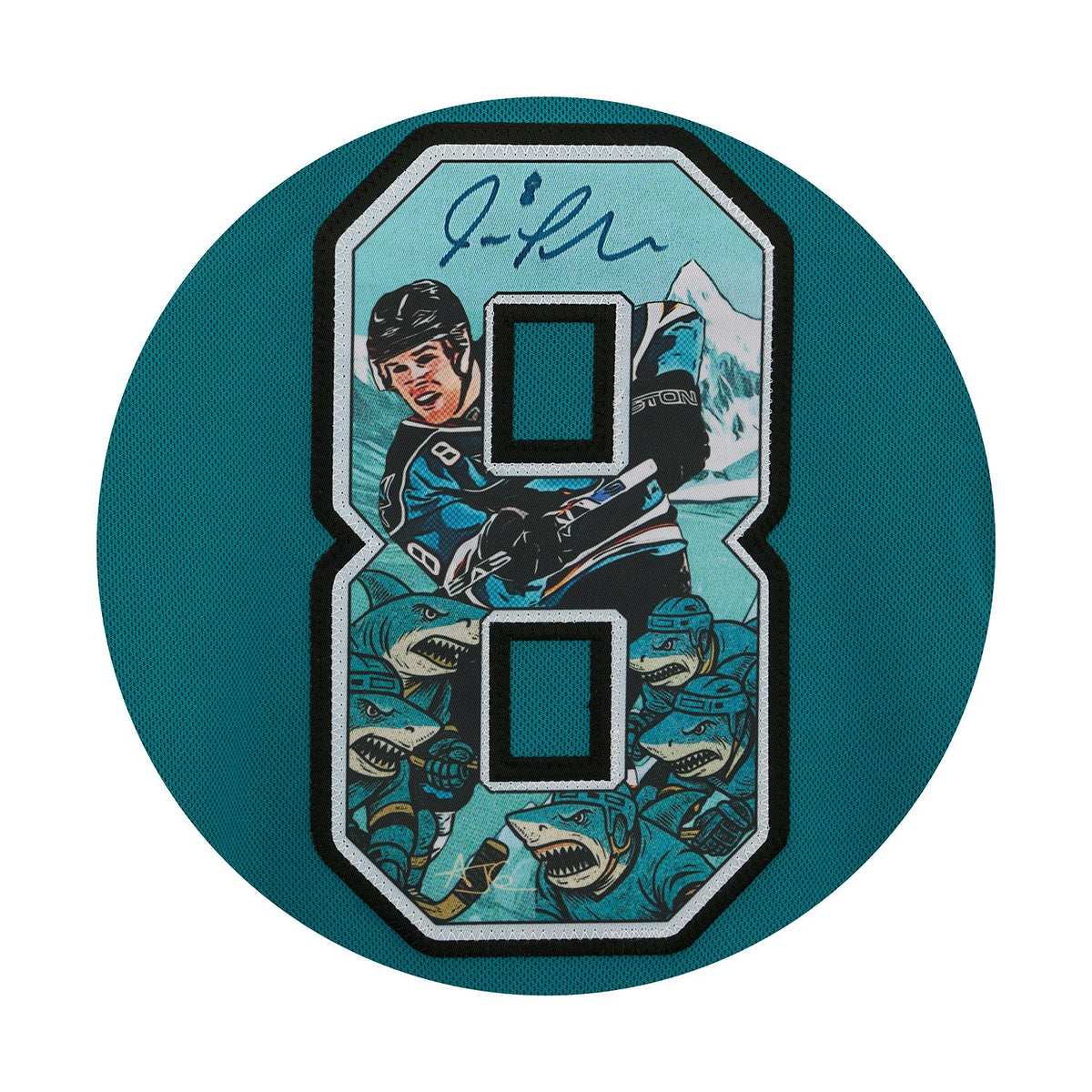Joe Pavelski Signed San Jose Sharks Comic Book Art Jersey #6/8 product image 3, provided for visual reference and product