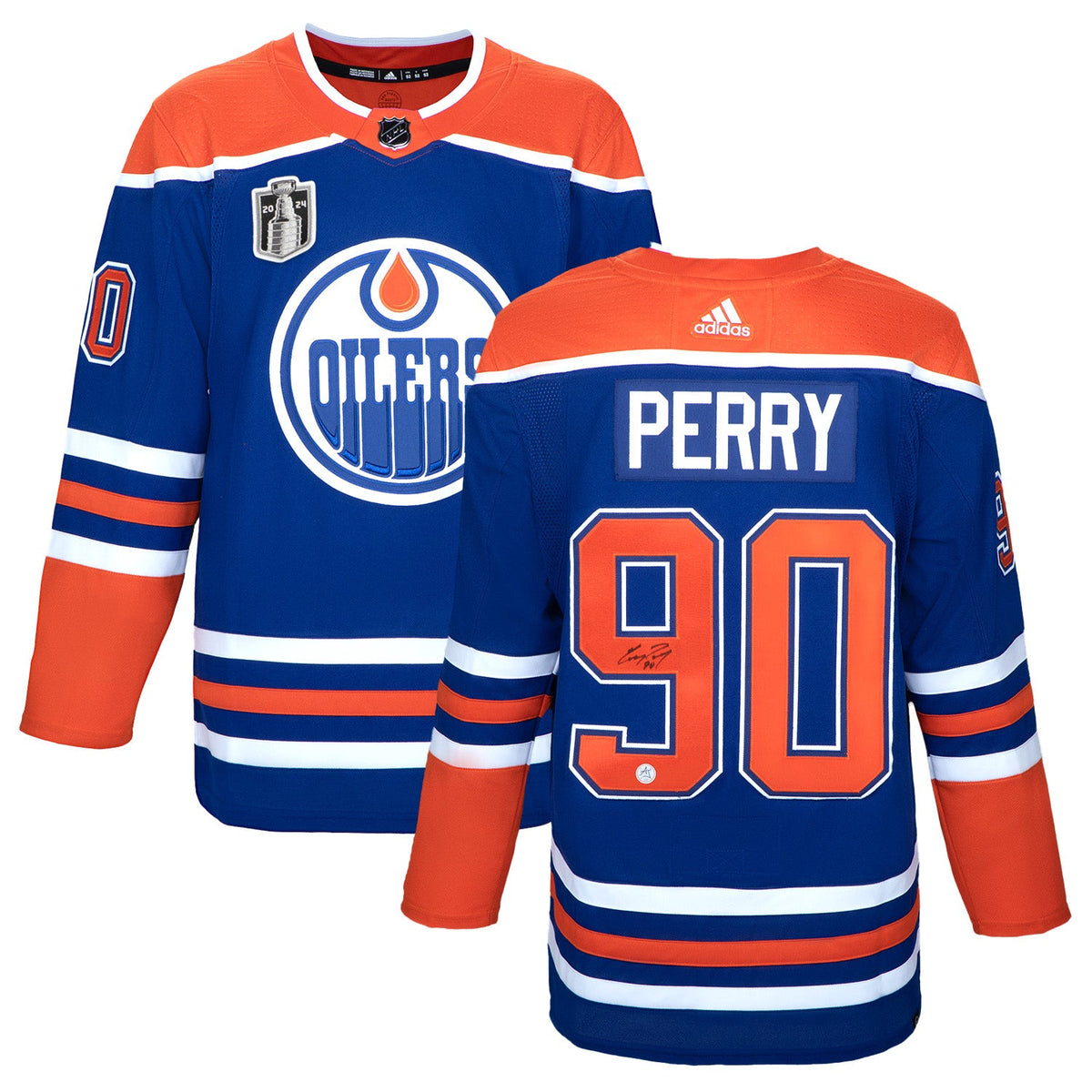 Corey Perry Edmonton Oilers Autographed 2024 Stanley Cup adidas Jersey product image 3, provided for visual reference and
