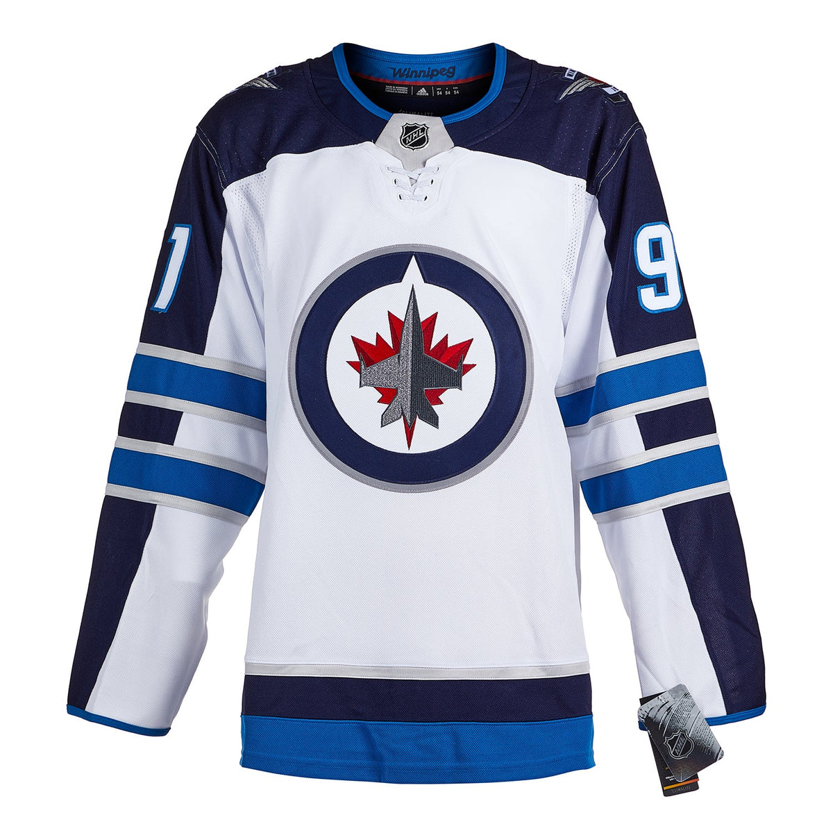 Cole Perfetti Signed Winnipeg Jets White adidas Jersey product image 2, provided for visual reference and product detail