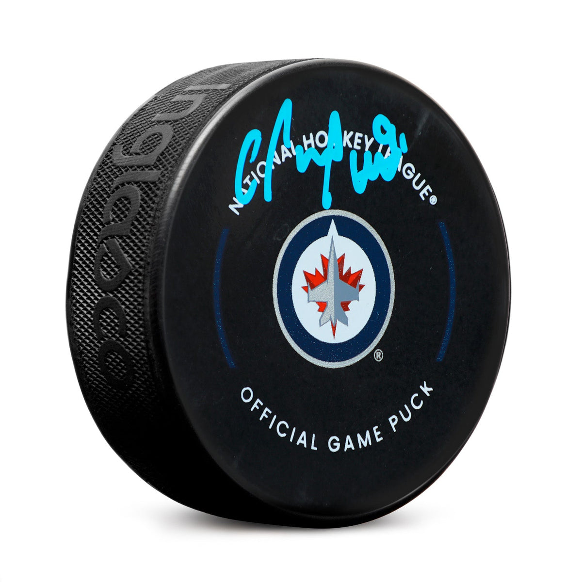 Cole Perfetti Signed Winnipeg Jets Official Game Puck product image 1, provided for visual reference and product detail