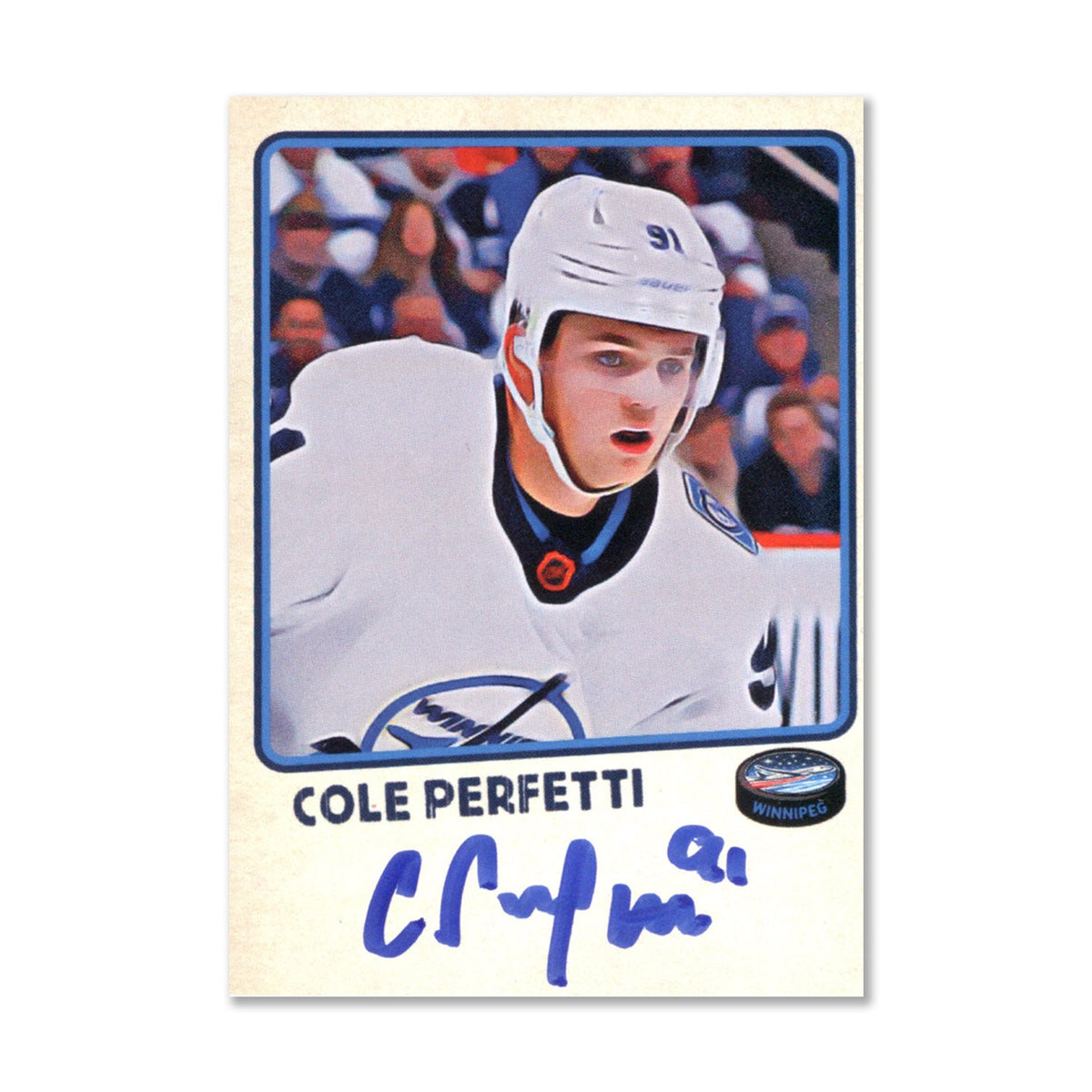 Cole Perfetti Autographed Winnipeg Art Edition Hockey Card product image 1, provided for visual reference and product detail