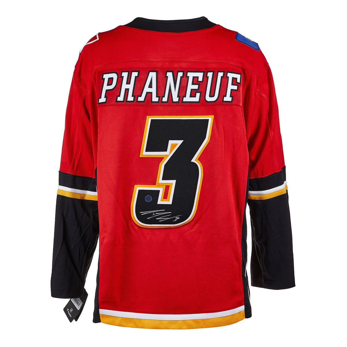Dion Phaneuf Autographed Calgary Flames Black Logo Fanatics Breakaway Jersey product image 1, provided for visual reference