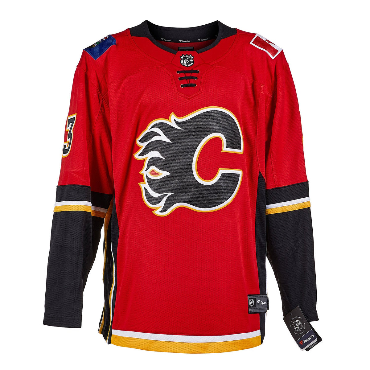 Dion Phaneuf Autographed Calgary Flames Black Logo Fanatics Breakaway Jersey product image 2, provided for visual reference