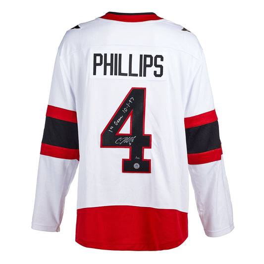 Chris Phillips Ottawa Senators Signed & Dated 1st Game Fanatics Jersey #/44 product image 1, provided for visual reference