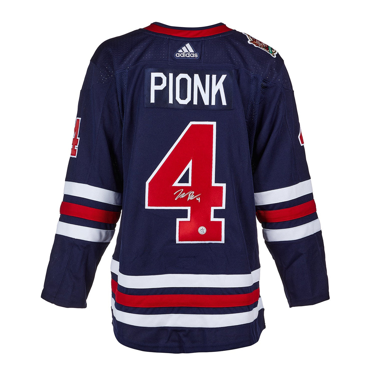 Neal Pionk Signed Winnipeg Jets 2019 Heritage Classic adidas Jersey product image 1, provided for visual reference and