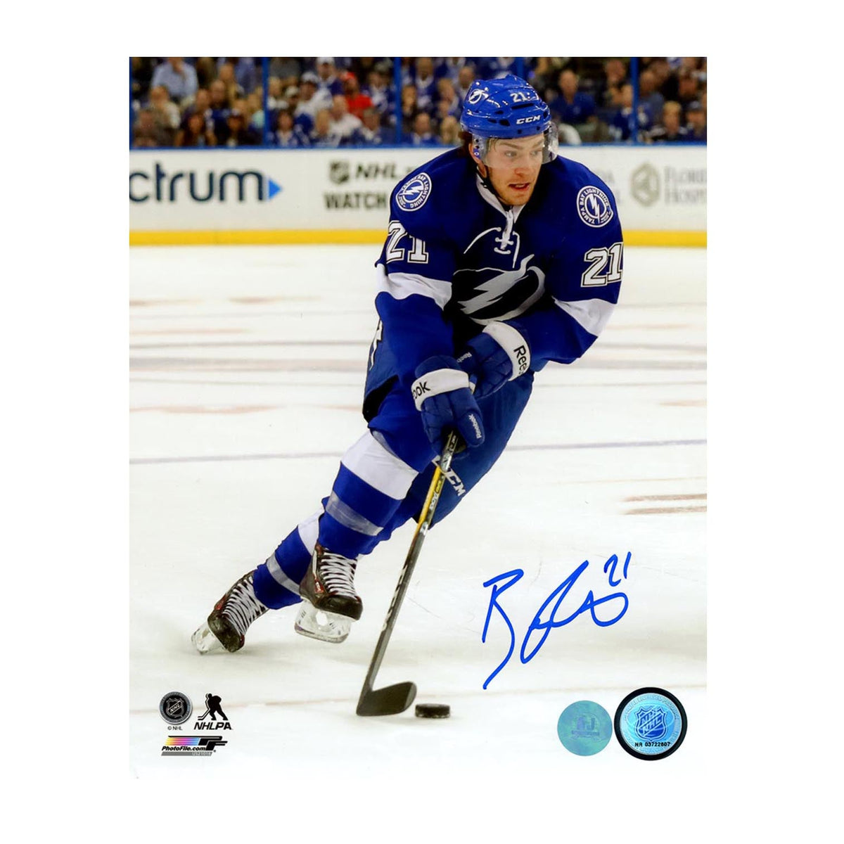 Brayden Point Autographed Tampa Bay Lightning Hockey 8x10 Photo product image 1, provided for visual reference and product