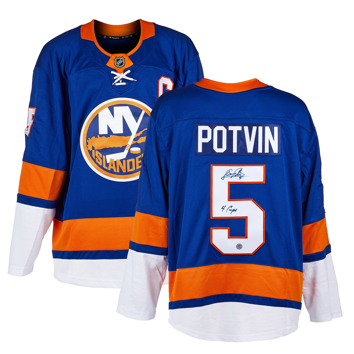Denis Potvin New York Islanders Signed 4 Cups Fanatics Jersey product image 3, provided for visual reference and product