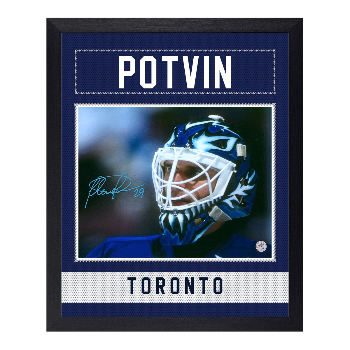 Felix Potvin Signed Toronto Maple Leafs Uniform Graphic 19x23 Frame product image 1, provided for visual reference and