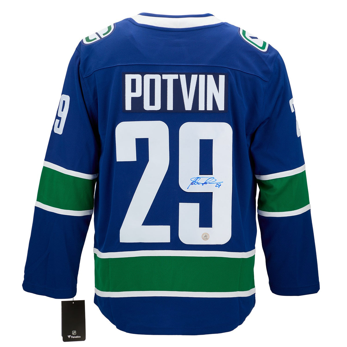 Felix Potvin Signed Vancouver Canucks Fanatics Breakaway Jersey product image 1, provided for visual reference and product