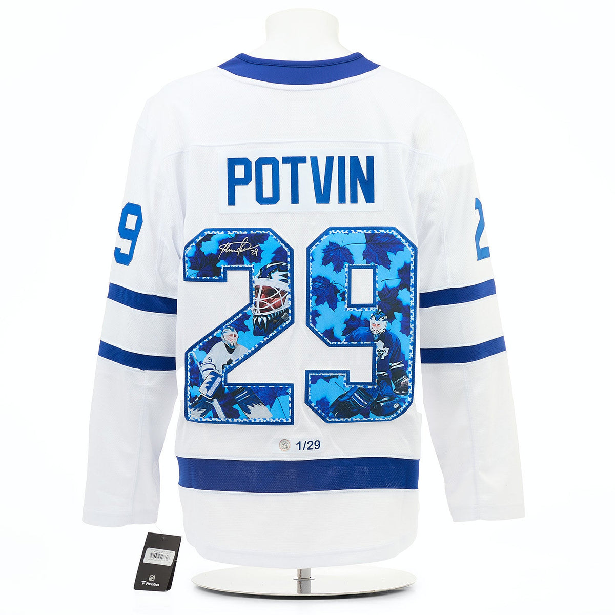 Felix Potvin Signed Toronto Maple Leafs Cat Mask Art Jersey #1/29 product image 1, provided for visual reference and product