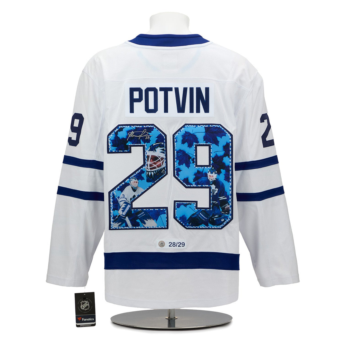 Felix Potvin Signed Toronto Maple Leafs Cat Mask Art Jersey #28/29 product image 1, provided for visual reference and
