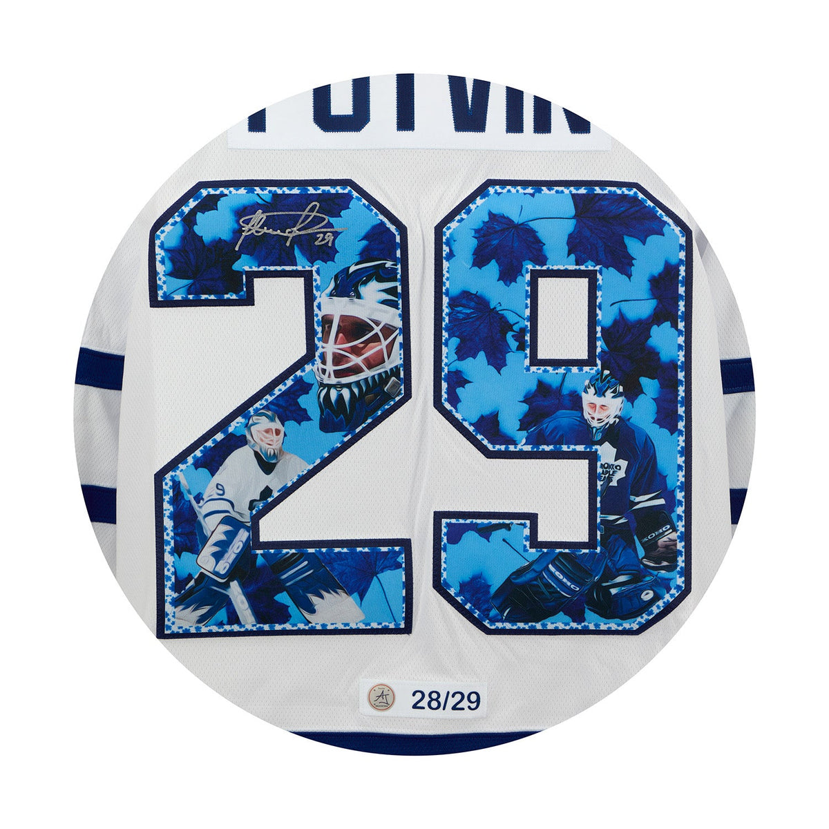 Felix Potvin Signed Toronto Maple Leafs Cat Mask Art Jersey #28/29 product image 3, provided for visual reference and