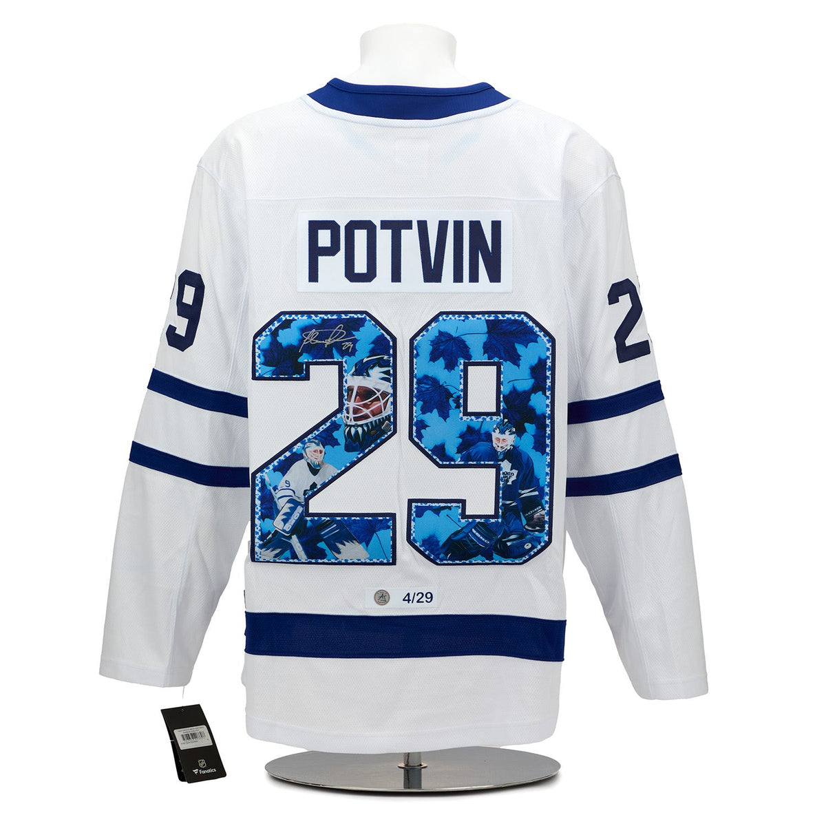 Felix Potvin Signed Toronto Maple Leafs Cat Mask Art Jersey #4/29 product image 1, provided for visual reference and product