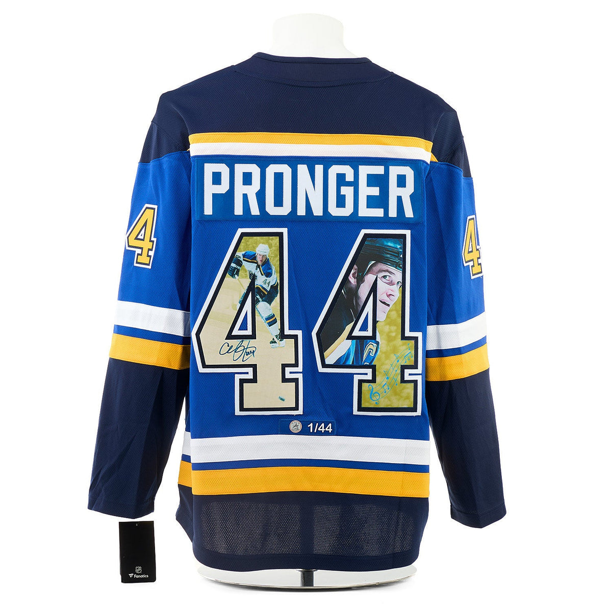Chris Pronger Autographed St Louis Blues Player Profile Art Jersey #1/44 product image 1, provided for visual reference and