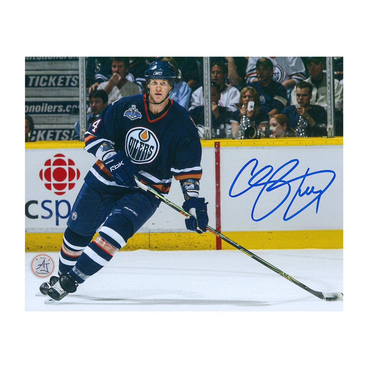 Chris Pronger Autographed Edmonton Oilers Playoff Finals 8x10 Photo product image 1, provided for visual reference and
