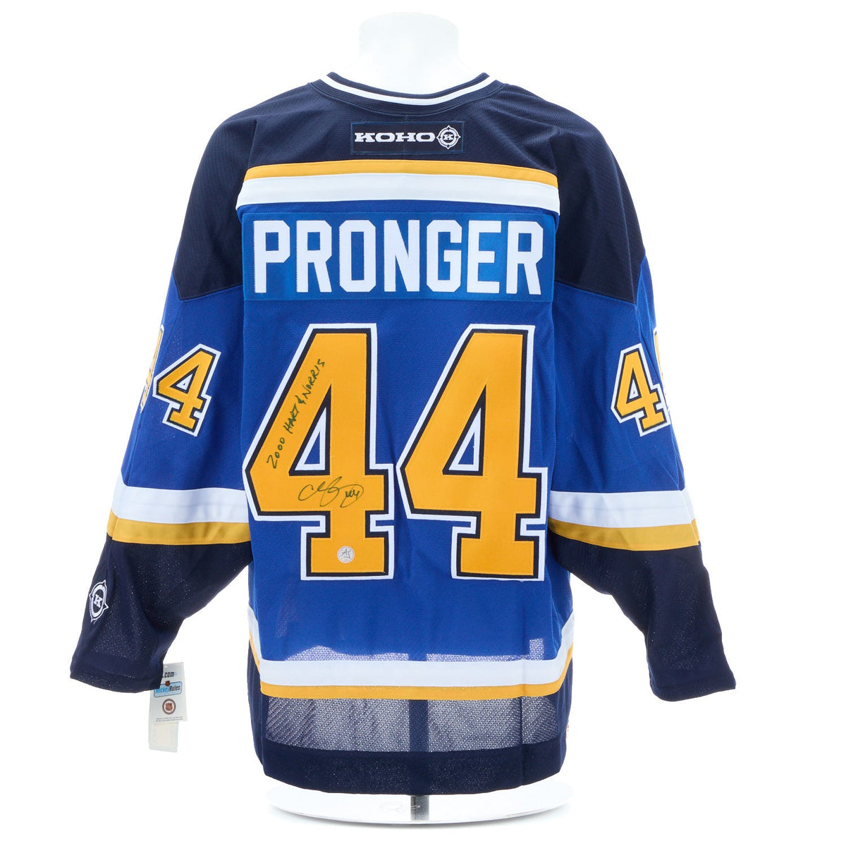 Chris Pronger Signed & Inscribed St Louis Blues Vintage Authentic KOHO Jersey product image 1, provided for visual reference