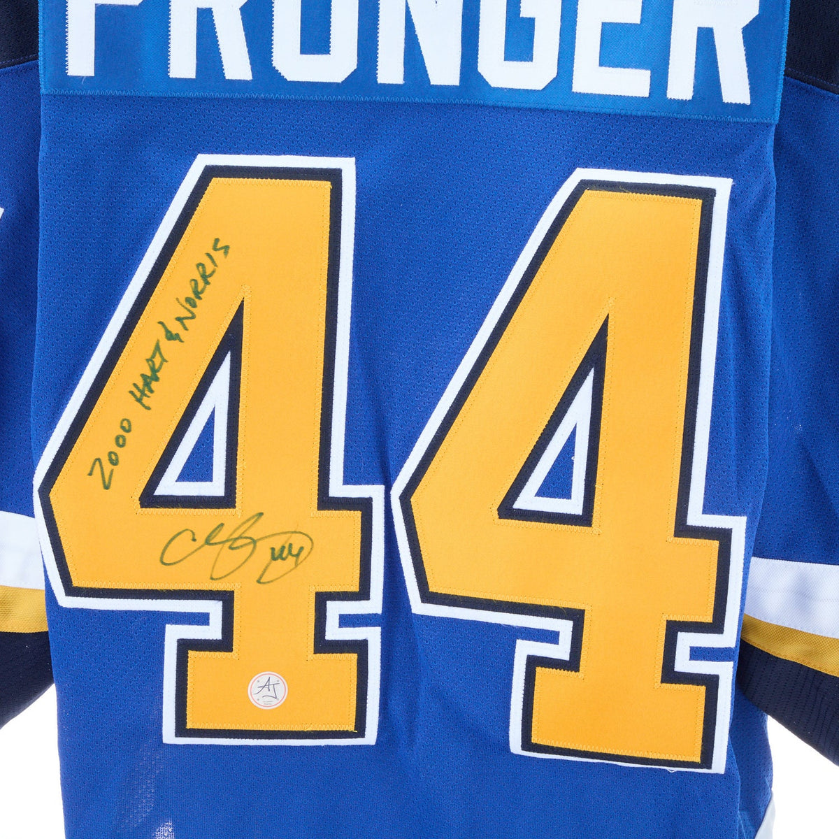 Chris Pronger Signed & Inscribed St Louis Blues Vintage Authentic KOHO Jersey product image 3, provided for visual reference