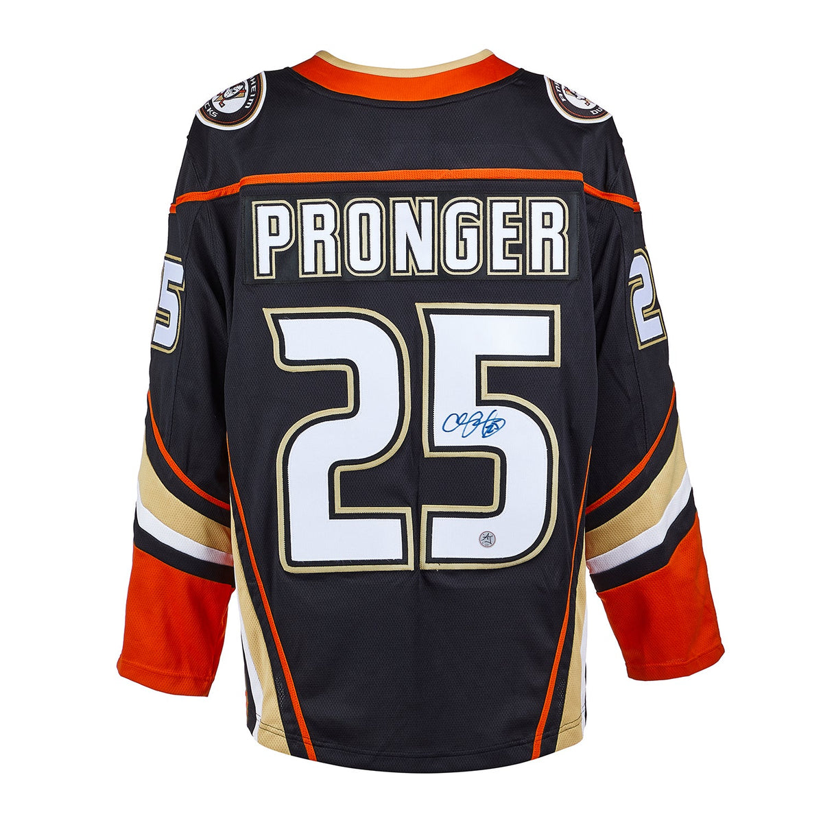 Chris Pronger Autographed Anaheim Ducks Fanatics Breakaway Jersey product image 1, provided for visual reference and product