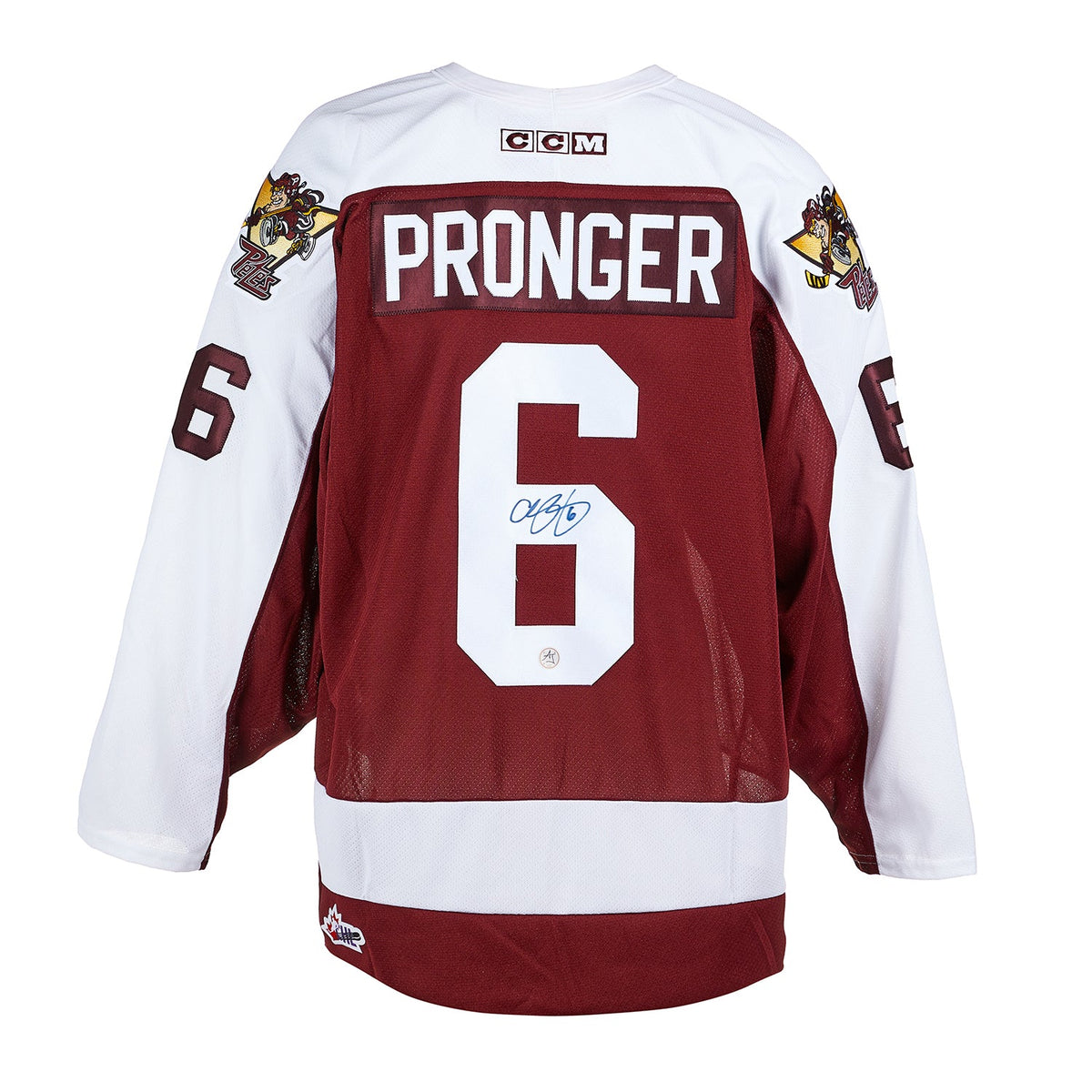 Chris Pronger Autographed Peterborough Petes Retro CCM Jersey product image 1, provided for visual reference and product