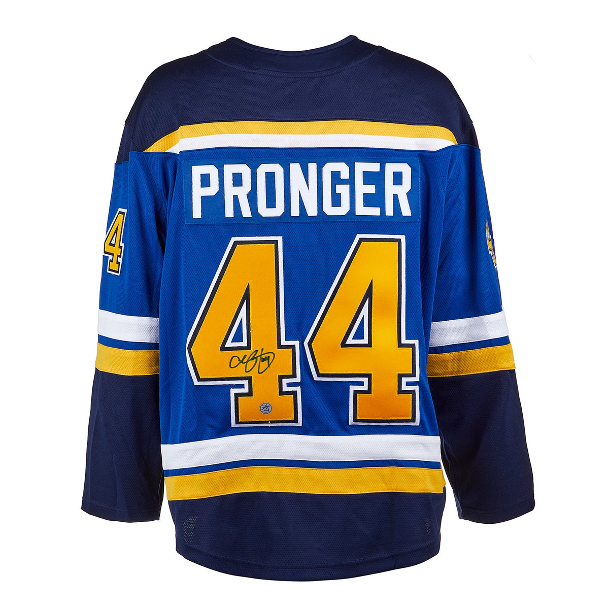 Chris Pronger Autographed St Louis Blues Fanatics Breakaway Jersey product image 1, provided for visual reference and