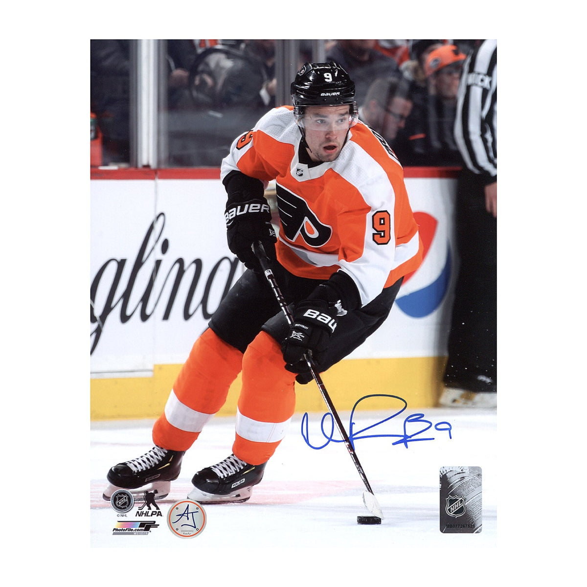 Ivan Provorov Autographed Philadelphia Flyers Puck Rush 8x10 Photo product image 1, provided for visual reference and