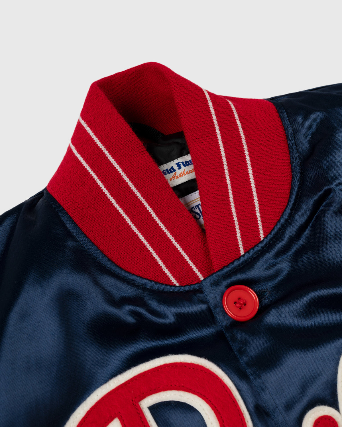 Philadelphia Phillies 1937 Authentic All Satin Varsity Jacket product image 2, provided for visual reference and product