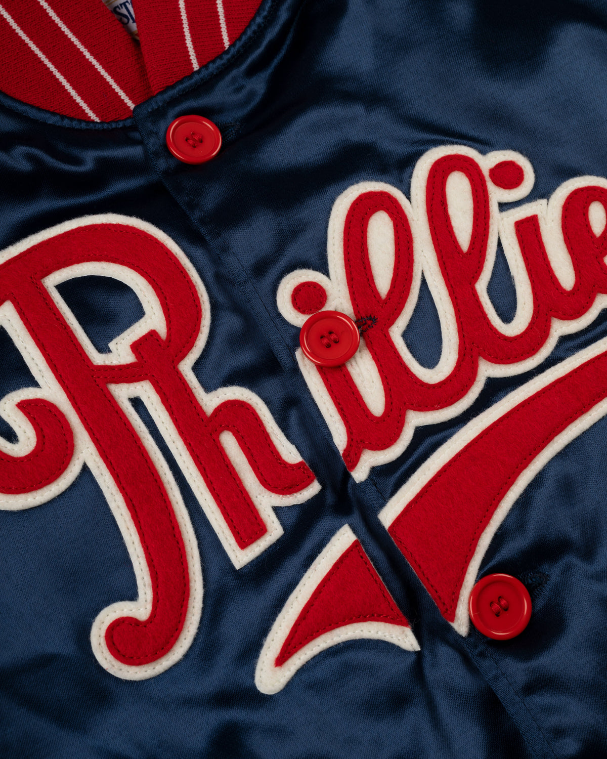 Philadelphia Phillies 1937 Authentic All Satin Varsity Jacket product image 3, provided for visual reference and product