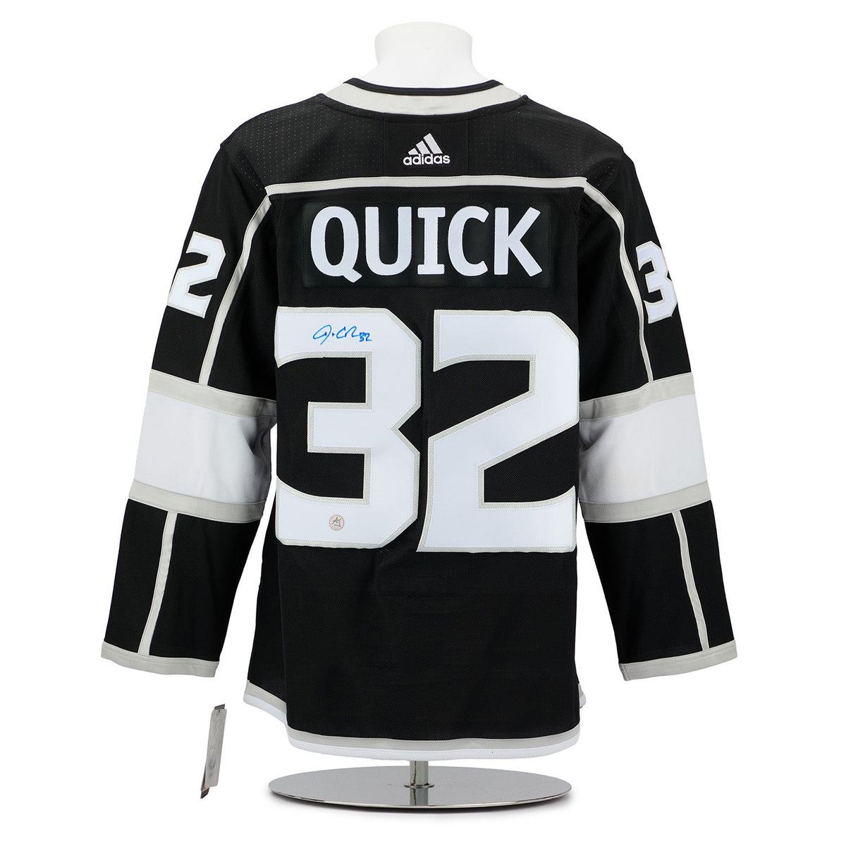 Jonathan Quick Autographed Los Angeles Kings Black adidas Jersey product image 1, provided for visual reference and product
